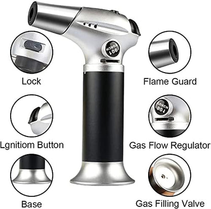 Skiennix Kitchen Blow Torch - Adjustable Flame Mini Lighter for BBQ, Baking & DIY Tasks
