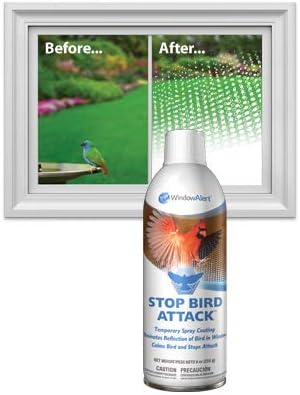WindowAlert Bird Deterrent Spray - 9oz Temporary Coating Eliminates Reflection - Made in The USA