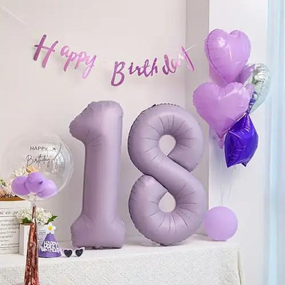 Lilac Number Balloon - 40 Inch 0 Number Balloons | Lavender Birthday Decorations for Women