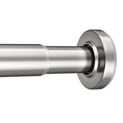 AmazerBath Nickel Spring Tension Shower Curtain Rod 31-75 Inches, 1 Inch Diameter Heavy Duty Tension Rod Rust Proof Bathroom Curtain Rod, Adjustable No Drill Easy Segmented Installation