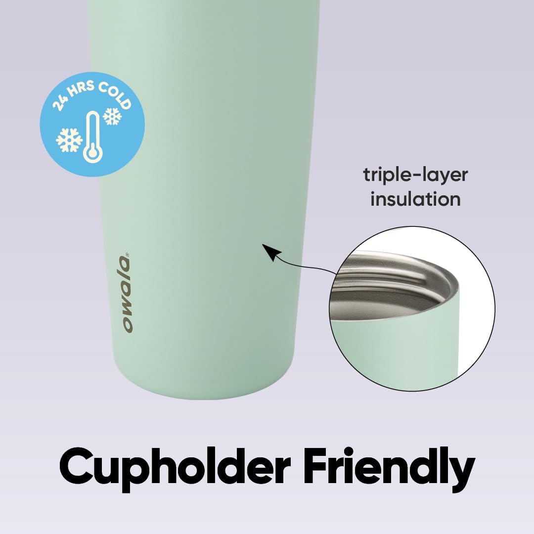 Owala FreeSip Sway - 30-Oz. Stainless Steel Water Bottle - Green Eucalyptus Finish