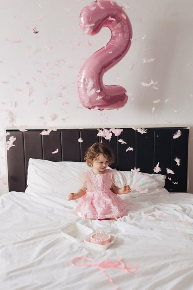 Number Balloons | 40 Inch Pearl Pink 24-Pack | Perfect for Happy Birthday & Wedding Celebrations