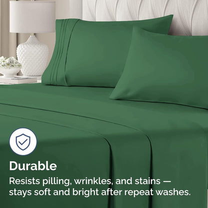 Skiennix Standard Pillow Cases Set of 4 - Ultra Soft Hotel Quality Covers - Emerald Green, Machine Washable