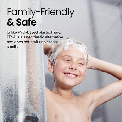 LiBa Bathroom Shower Curtain - Waterproof Plastic Shower Curtain Premium PEVA Non-Toxic with Rust Proof Grommets Frosted 8G Heavy Duty Bathroom Accessories 72x78