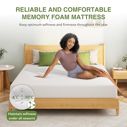 EGOHOME 5 Inch Twin Mattress for Kids, Memory Foam Mattress with Cooling Green Tea Gel, Relieve Pressure with Medium Firm Support, CertiPUR-US Certified, 75''L x 38''W, White