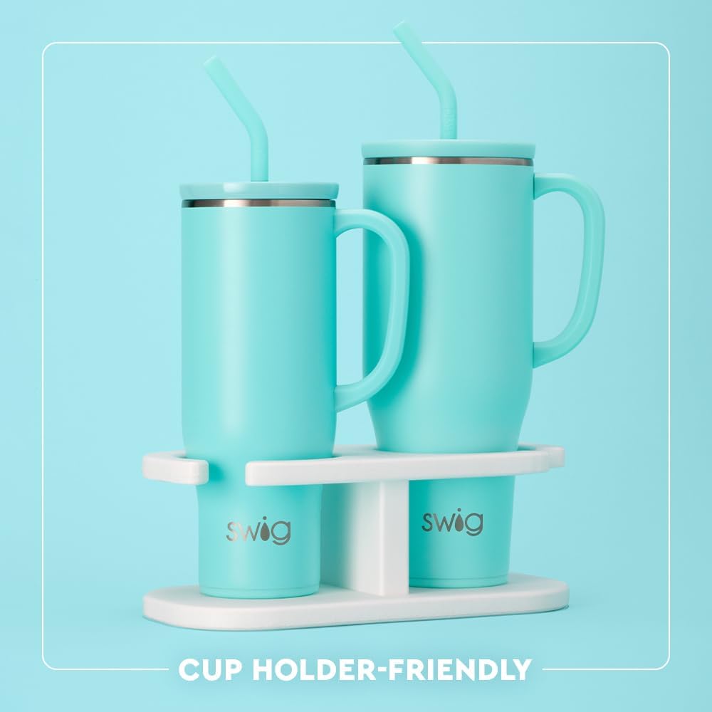 Swig Life 40oz Mega Mug - Extra Large Insulated Tumbler with Handle & Straw | Cup Holder Friendly