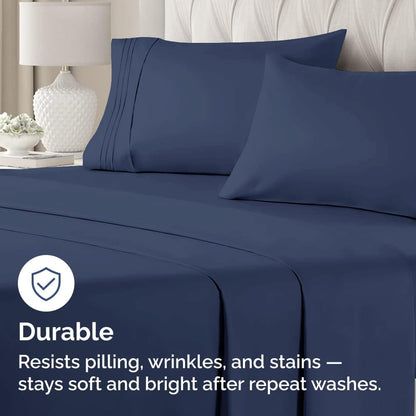 Skiennix Queen Pillow Cases Set of 2 | Ultra Soft Hotel Quality, Wrinkle-Free, Navy Blue