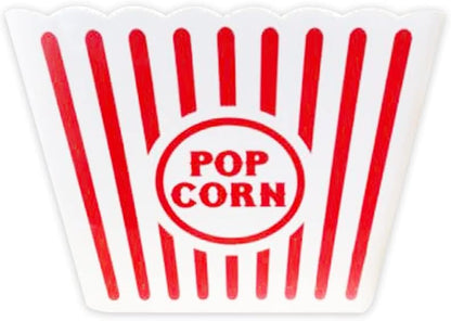 Novelty Place Classic Red & White Striped Popcorn Containers - Perfect for Movie Night, 9.25" Square x 5.9" Deep
