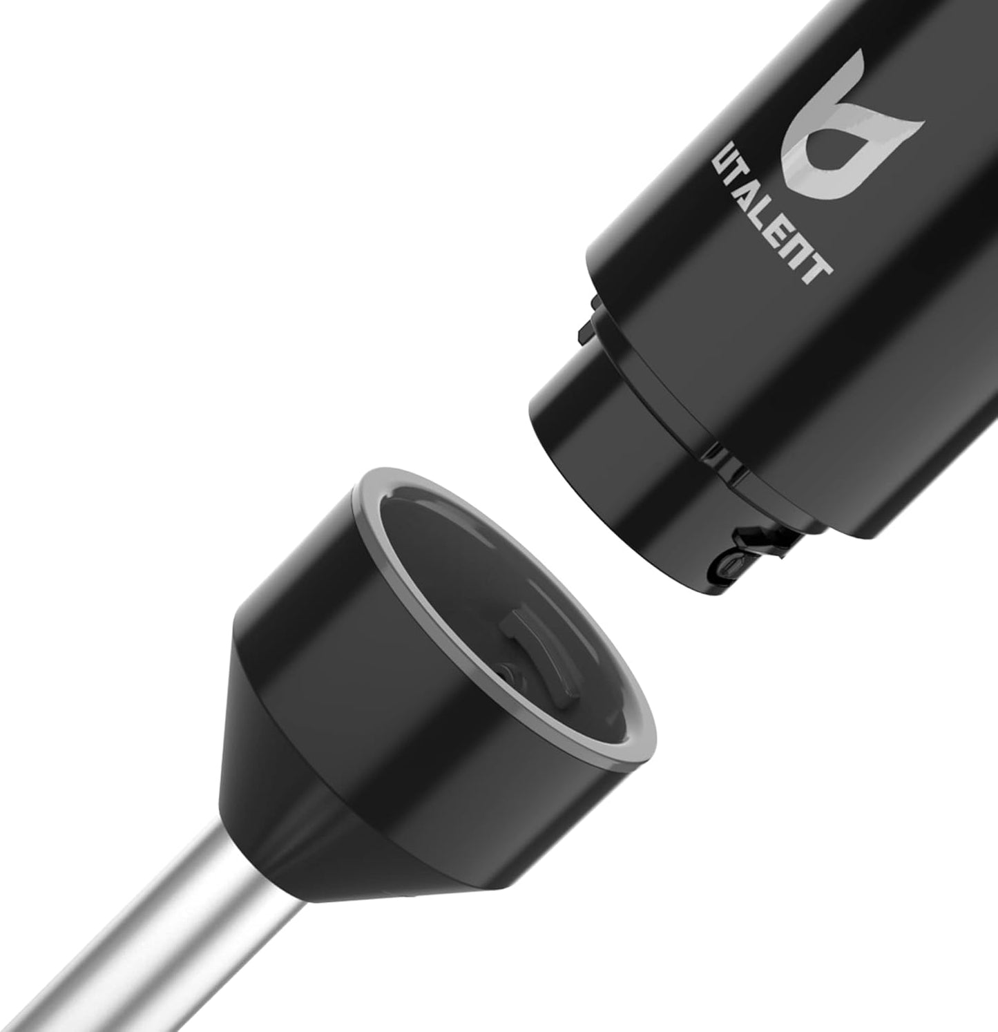UTALENT Cordless Hand Blender - Variable Speed Immersion Blender with Chopper & Whisk | Black, 500ml & 600ml
