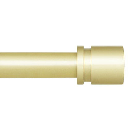 Byondeth Curtain Rods for Windows 16 to 28 Inches Adjustable Length 1 Inch Diameter Window Curtain Rod with Aluminium Finials, Warm Gold