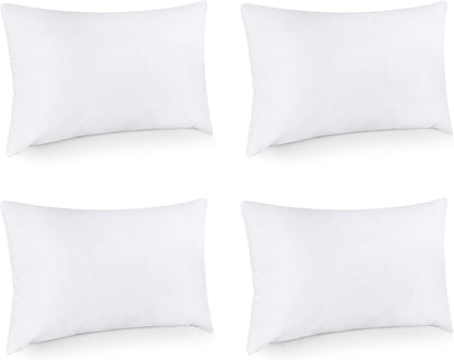 Utopia Bedding Throw Pillows - Set of 4 Fluffy Down Alternative Pillows | 12 x 16 Inches, White for Home & Garden