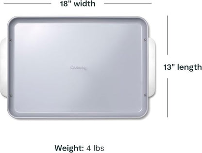 Caraway Non-Stick Ceramic Baking Sheet - Non-Toxic & PTFE Free - Ideal for Baking & Roasting - Large (18" x 13") - Cream