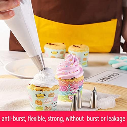 Tipless Piping Bags by 100 Pieces - Disposable Pastry & Icing Bags for Cake Decorating