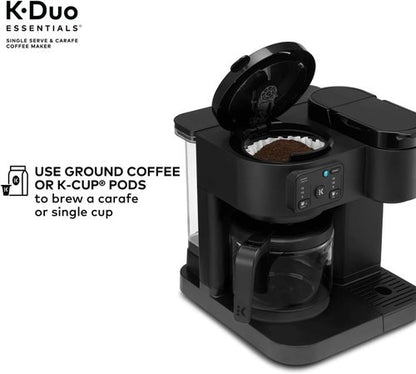 K-Duo Essentials Coffee Maker - Hot & Iced Dual Brew System with Large Glass Carafe