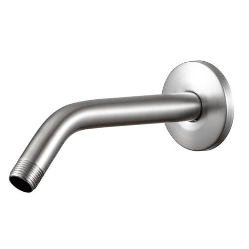 OFFO Shower Arm with Flange, 6 in Brushed Nickel Wall Mount Replacement Angle Shower Head Arm Wall-Mounted For Fixed Shower Head & Handheld Showerhead