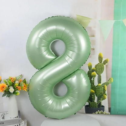 Numbers Balloon - 40 Inch Large Olive Green Balloon for 3rd Birthday Party Decor