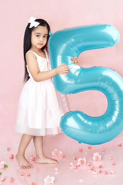 Numbers Balloon - 40 Inch Large Pastel Blue Balloon for 3rd Birthday Party Decorations