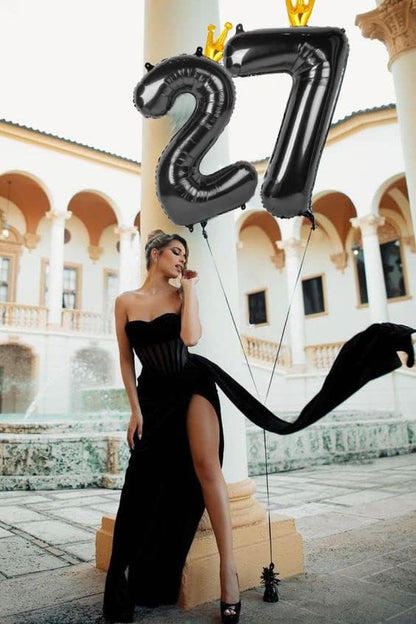 40 Inch Black Number 2 Balloons by [Brand Name] - Perfect for 2nd Birthday Party Decorations