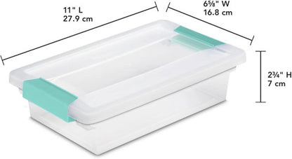 Sterilite Clip Box Set - Stackable Clear Plastic Bins with Latching Lids | Small Storage for Arts, Crafts & Office Organization