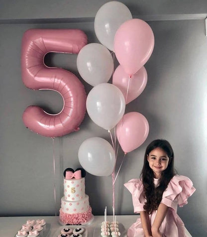 Pearlescent Pink Number 9 Balloon - 40 Inch Giant Foil Balloon for 9th Birthday Party Decorations