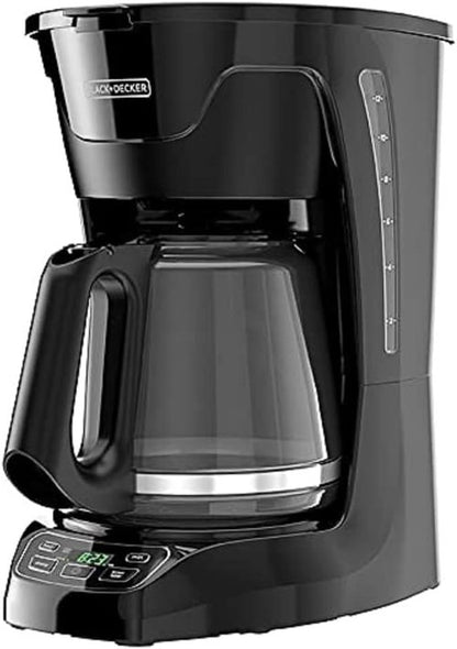 BLACK+DECKER 12-Cup Programmable Coffee Maker - Easy Pour Non-Drip Carafe, Black Finish