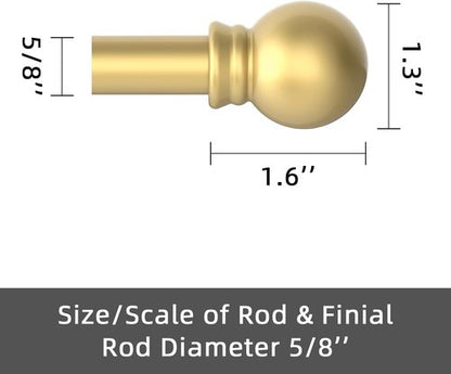 GXOACKJ Decorative Gold Curtain Rods - Heavy Duty Metal Set for Windows 28-78 Inch with Brackets