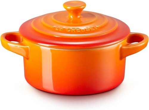 Le Creuset Mini Round Cocotte - 8 oz. Stoneware Dish in Vibrant Flame Color