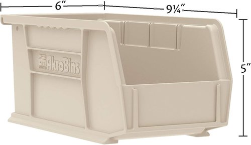Akro-Mils Plastic Storage Bins - Space-Saving Stackable Organizers for Garage & Pantry | 9" x 6" x 5", Blue, 12-Pack