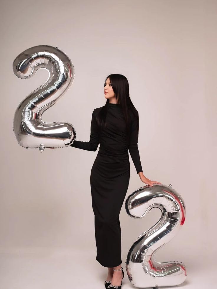 Silver 40-Inch Number 12 Balloon by [Brand Name] - Large Mylar Birthday Decoration for 12th & 21st Celebrations