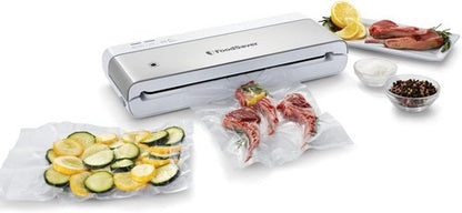 FoodSaver Compact Vacuum Sealer Machine - Airtight Food Storage & Sous Vide Bags, White