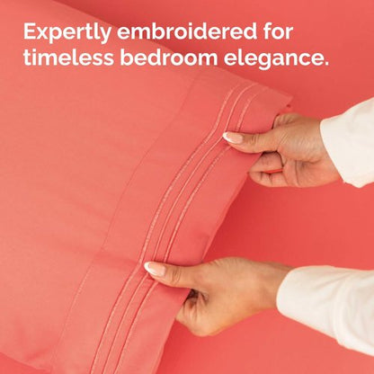 King Standard Pillow Cases Set of 2 - Ultra-Soft Hotel Quality Pillowcase Covers - Comfy, Cozy & Fade Free - Wrinkle Resistant - Machine Washable Pillow Protectors - 2 Piece Set - Coral