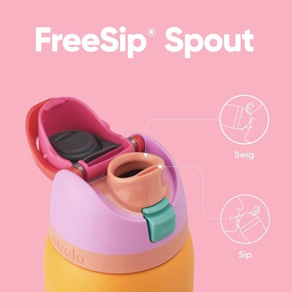 Owala FreeSip Insulated Stainless Steel Water Bottle with Straw for Sports, Travel, and School BPA-Free Sports Water Bottle, 32 oz, Tropical
