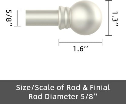 GXOACKJ Decorative Curtain Rods - Heavy Duty Metal, 32-48 Inch, Nickel Finish with Brackets