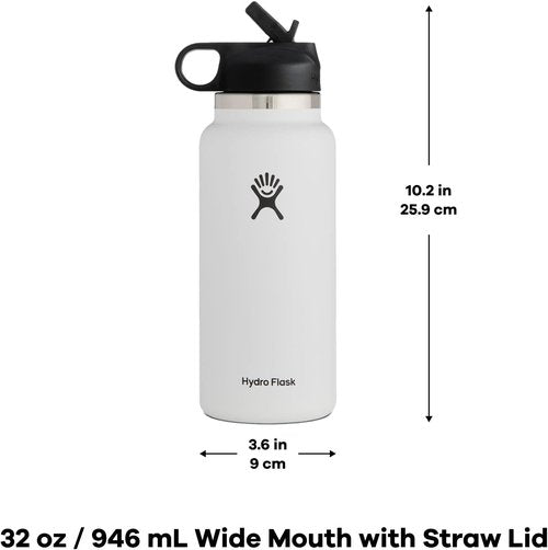 Hydro Flask 32 oz Wide Mouth Straw Lid Black