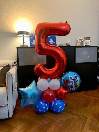 Red Number 40 Balloon - 40-Inch Birthday Decoration for 40th Party | Perfect for Boys & Girls