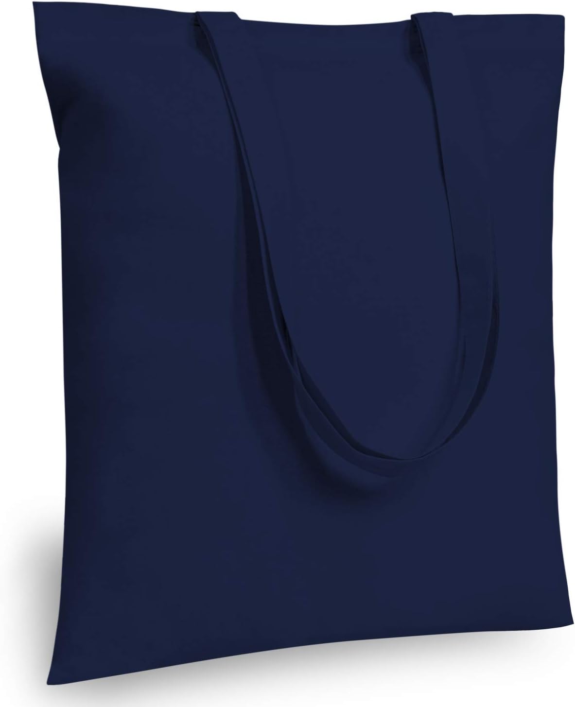TOPDesign Navy Blue Cotton Tote Bags - 6-Pack Lightweight Reusable Grocery Bags | Ideal for DIY & Promotions