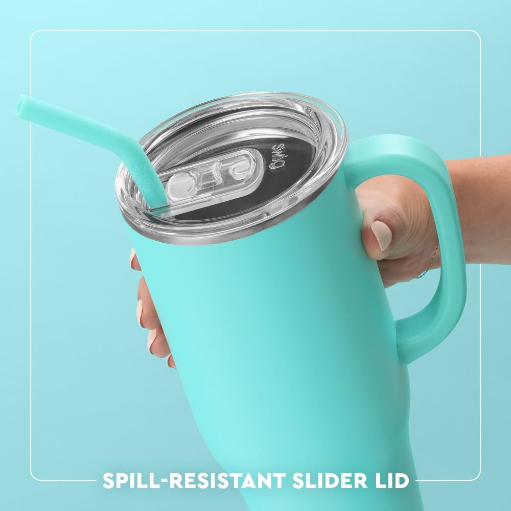 Swig Life 40oz Mega Mug - Extra Large Insulated Tumbler with Handle & Straw | Dishwasher Safe, Cup Holder Friendly