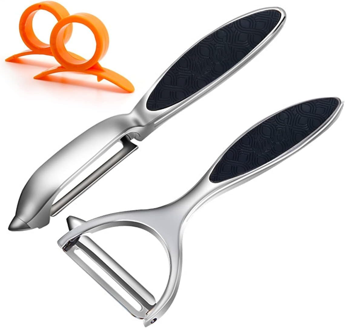 Skiennix Vegetable Peeler Set - Stainless Steel Multi-Function Kitchen Tools with 2 Citrus Peelers