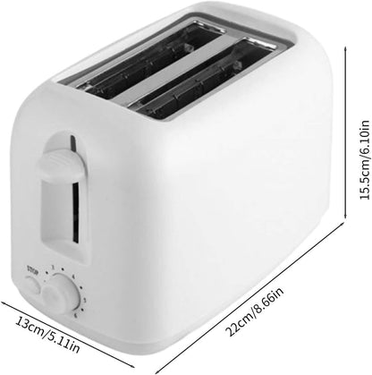 Skiennix Retro 2-Slice Toaster - Stainless Steel Design with 6 Functions & Removable Crumb Tray | White