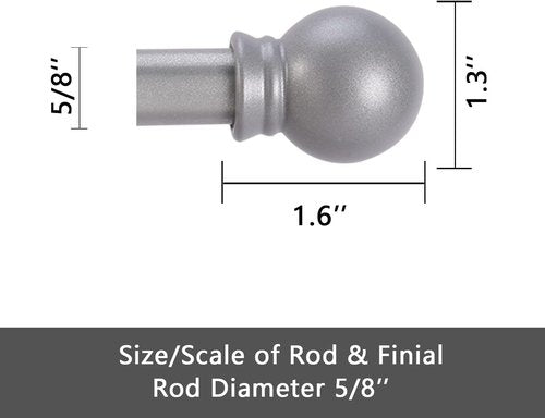 GXOACKJ Decorative Curtain Rods - Heavy Duty Metal, 48 to 84 Inch, Silver Finish with Brackets