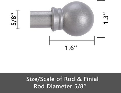 GXOACKJ Silver Curtain Rods - Heavy Duty 5/8 Inch Metal Set for Windows 48 to 84 Inches | 2 Pack with Brackets