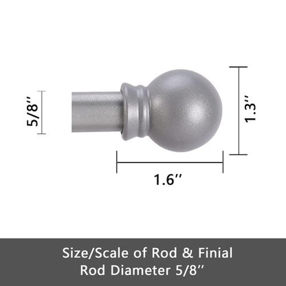 GXOACKJ 2 Pack Silver Curtain Rods for windows 32 to 48 inch, 5/8 inch Splicing Heavy Duty Metal Curtain Rod Set with Brackets