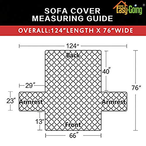 Easy-Going Reversible Couch Cover for 3 Cushion Couch Sofa Cover for Dogs Water Resistant Furniture Protector Cover with Foam Sticks Elastic Straps for Pet Cat (Sofa, Cyan/Ivory)