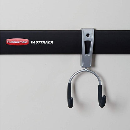 Rubbermaid Garage Hook Organizers - Powder Coated Metallic for Ladders, Tools & Bikes | 6 Pack
