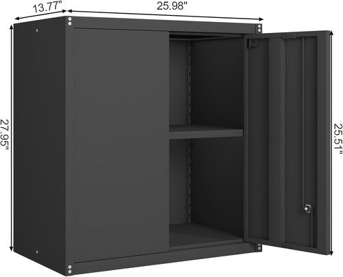 GREATMEET Locking Metal Wall Cabinet - Durable Steel Storage Solution with Adjustable Shelf | Garage & Utility Room