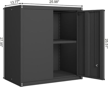 GREATMEET Locking Metal Wall Cabinet - Durable Steel Storage Solution with Adjustable Shelf | Garage & Utility Room
