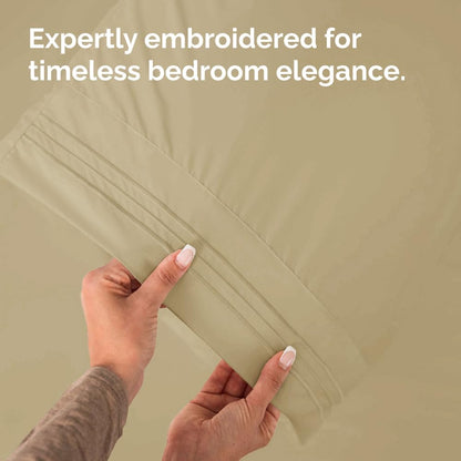 Queen Pillow Cases by Ultra Soft | Hotel Quality, Wrinkle-Free & Fade Resistant - 10 Pcs Set in Beige
