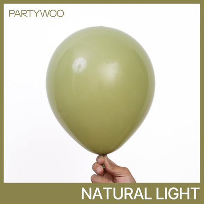PartyWoo Sage Green Balloons - 152-Piece Latex Balloon Arch Kit for Weddings & Birthdays | Various Sizes