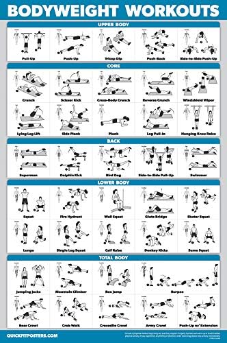 Palace Learning Bodyweight Workout Poster - Laminated Calisthenics Routine Chart | 18" x 24"