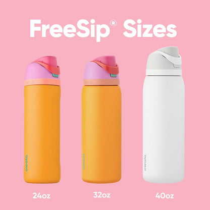Owala FreeSip Insulated Stainless Steel Water Bottle with Straw for Sports, Travel, and School BPA-Free Sports Water Bottle, 32 oz, Tropical